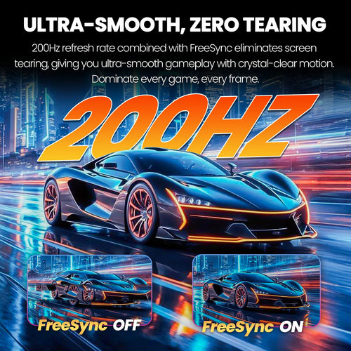 24" 200Hz Gaming Monitor,Fhd Computer Monitor, Built-In Speakers, 120% Srgb, Freesync, HDMI/DP, Black
